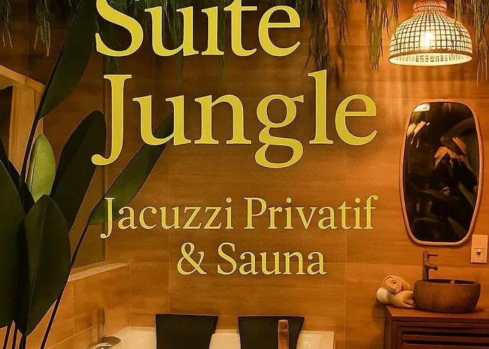 La Canopee, Jungle Room Suite De Luxe - Jacuzzi Sauna Homecourt 사진